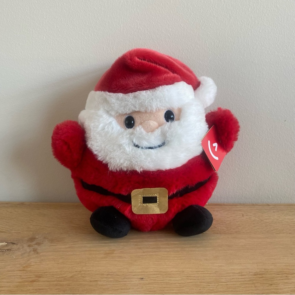 NWT Aurora Plush Stuffed Round Santa 8” - Picture 2 of 4